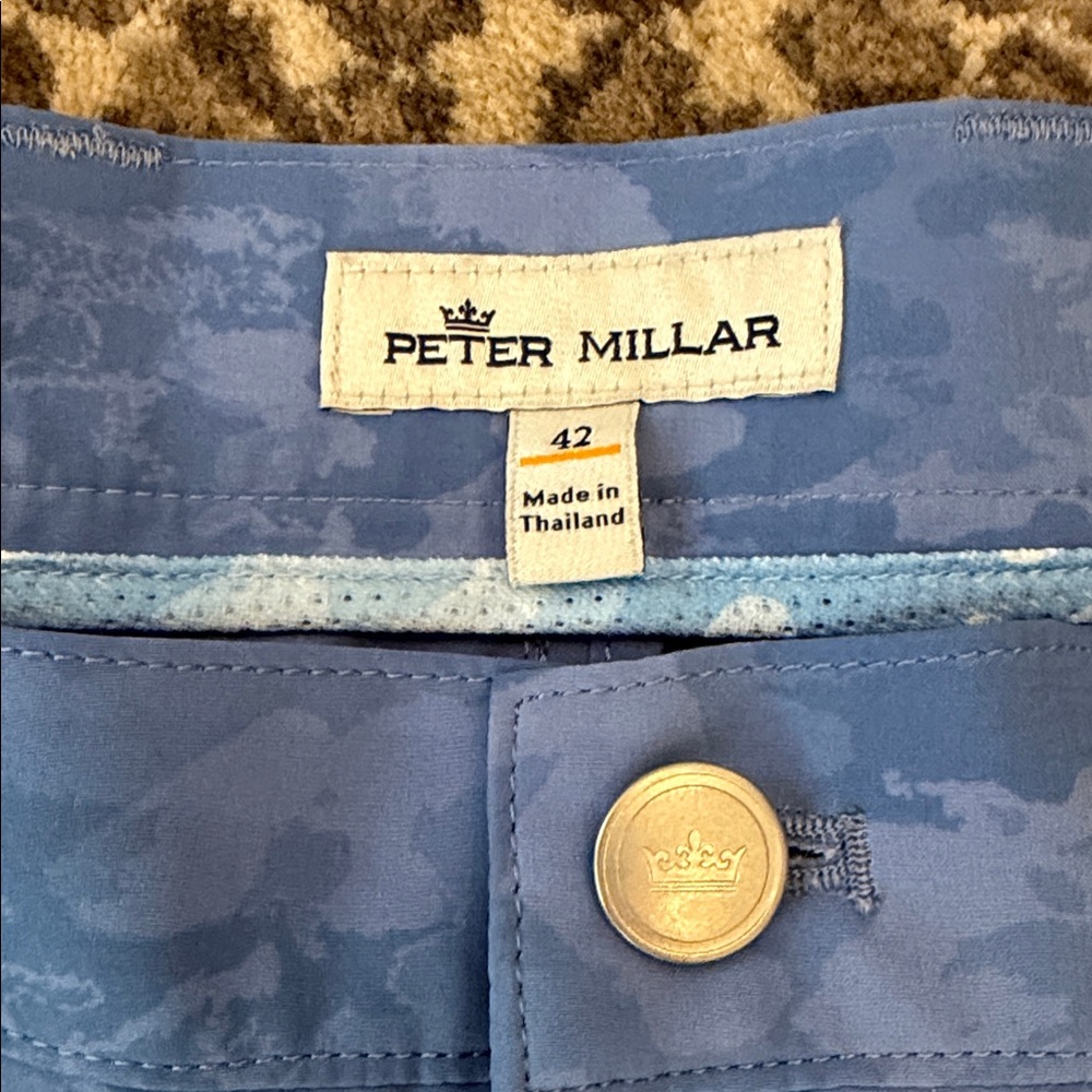 Peter Millar Shorts Mens SZ 42 Camo Blue Flat Front Casual Outdoors/golf shorts - Picture 2 of 7